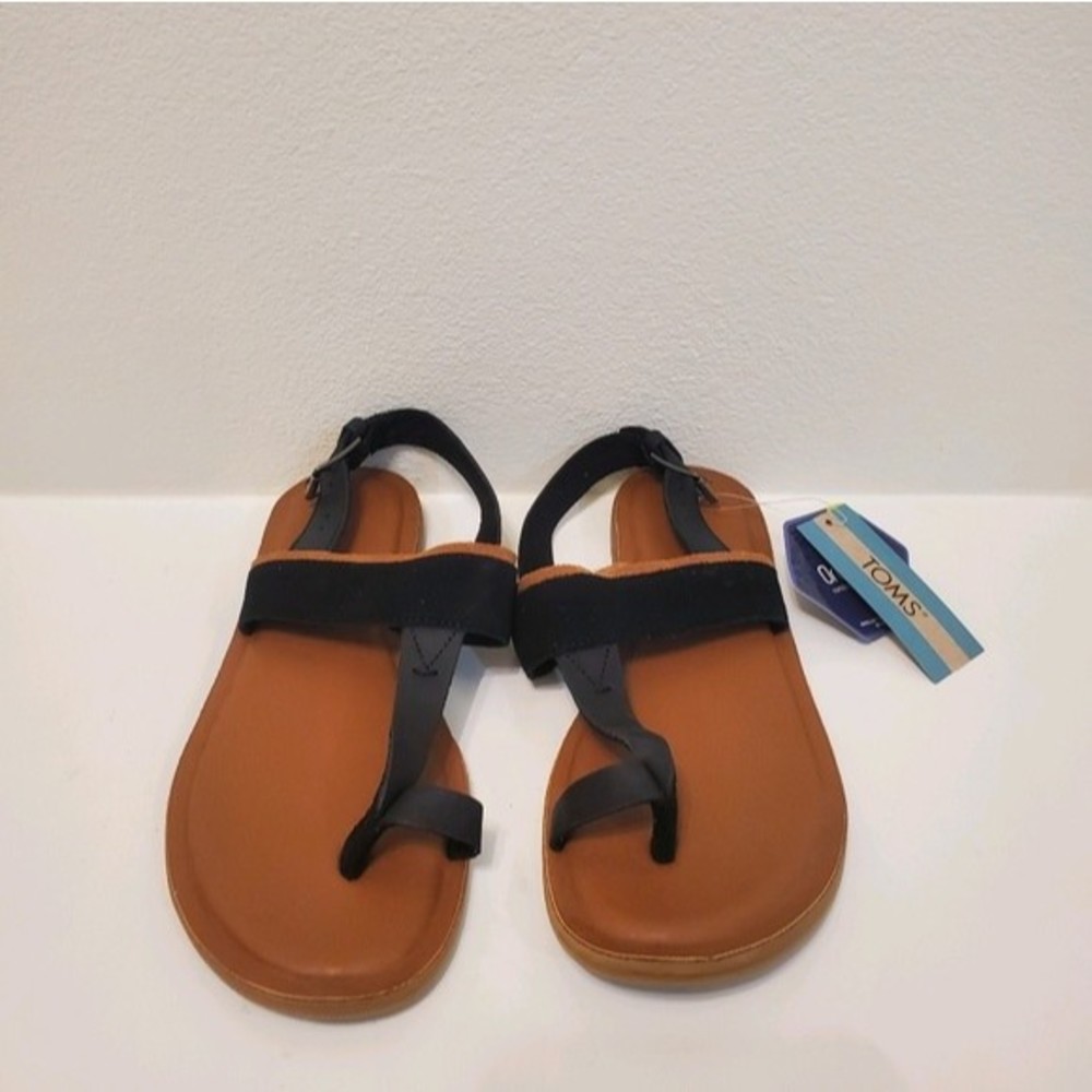Womens Tom Bree Black Sling Back Ortholite Sandal NWT size 6.5